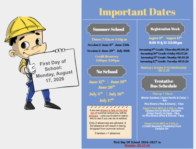 Important Dates graphic