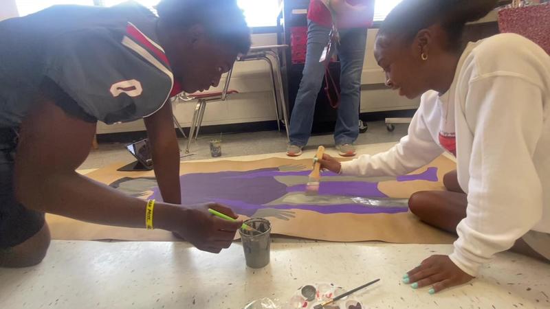 Northeast High School Students Working on an Introductory Project for Human Anatomy