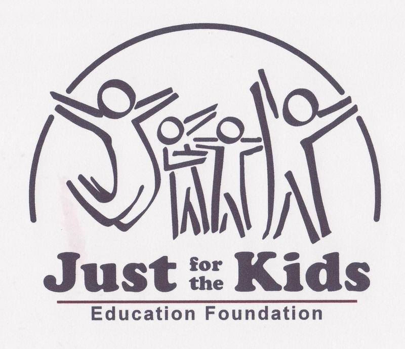 Image of stick figure kids and text that says Just for the Kids Education Foundation