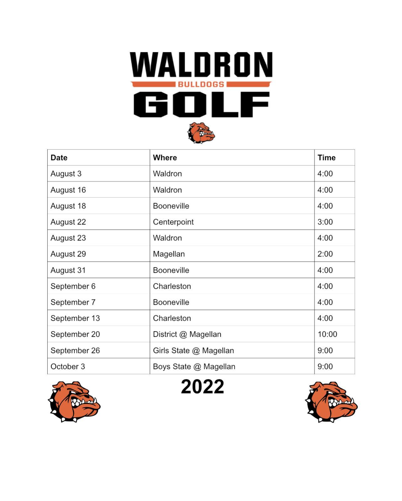 Schedules Athletics Waldron Public Schools