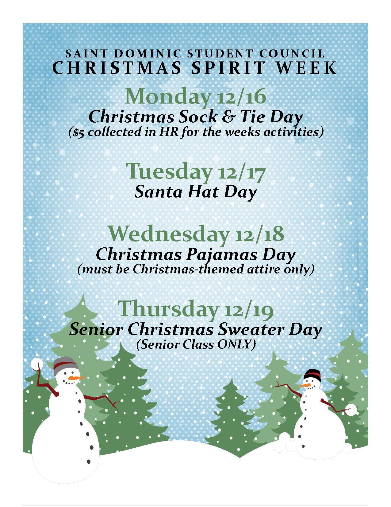 Spirit Week Christmas Pajama Day - Christmas Spirit Week ...