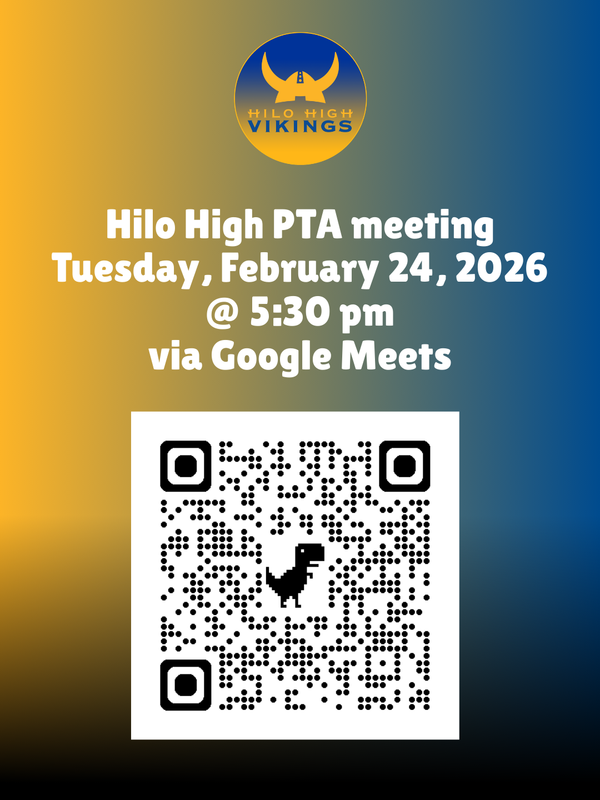 Virtual Hilo High PTA Meeting on Tuesday