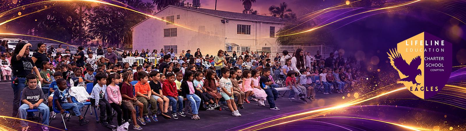 Lifeline Elementary School students gathered for a school community event.