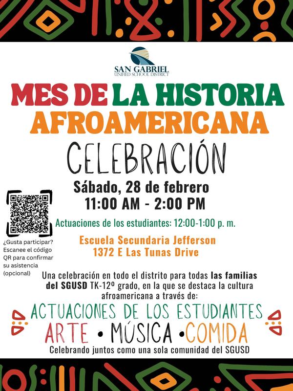 Black History Month Event Flyer in Spanish