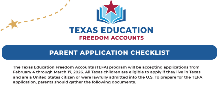 Application checklist