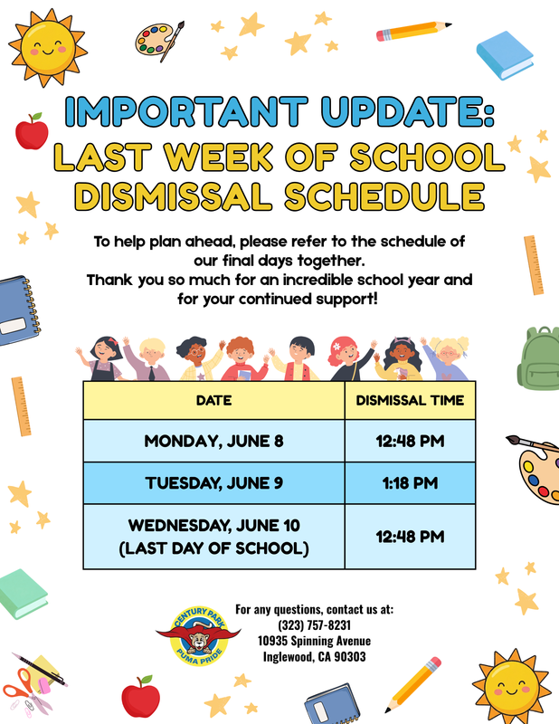 Dismissal Schedule - English