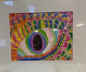 Edythe Heldenbrand, winner of the Middle School Level Festival of Flowers art award