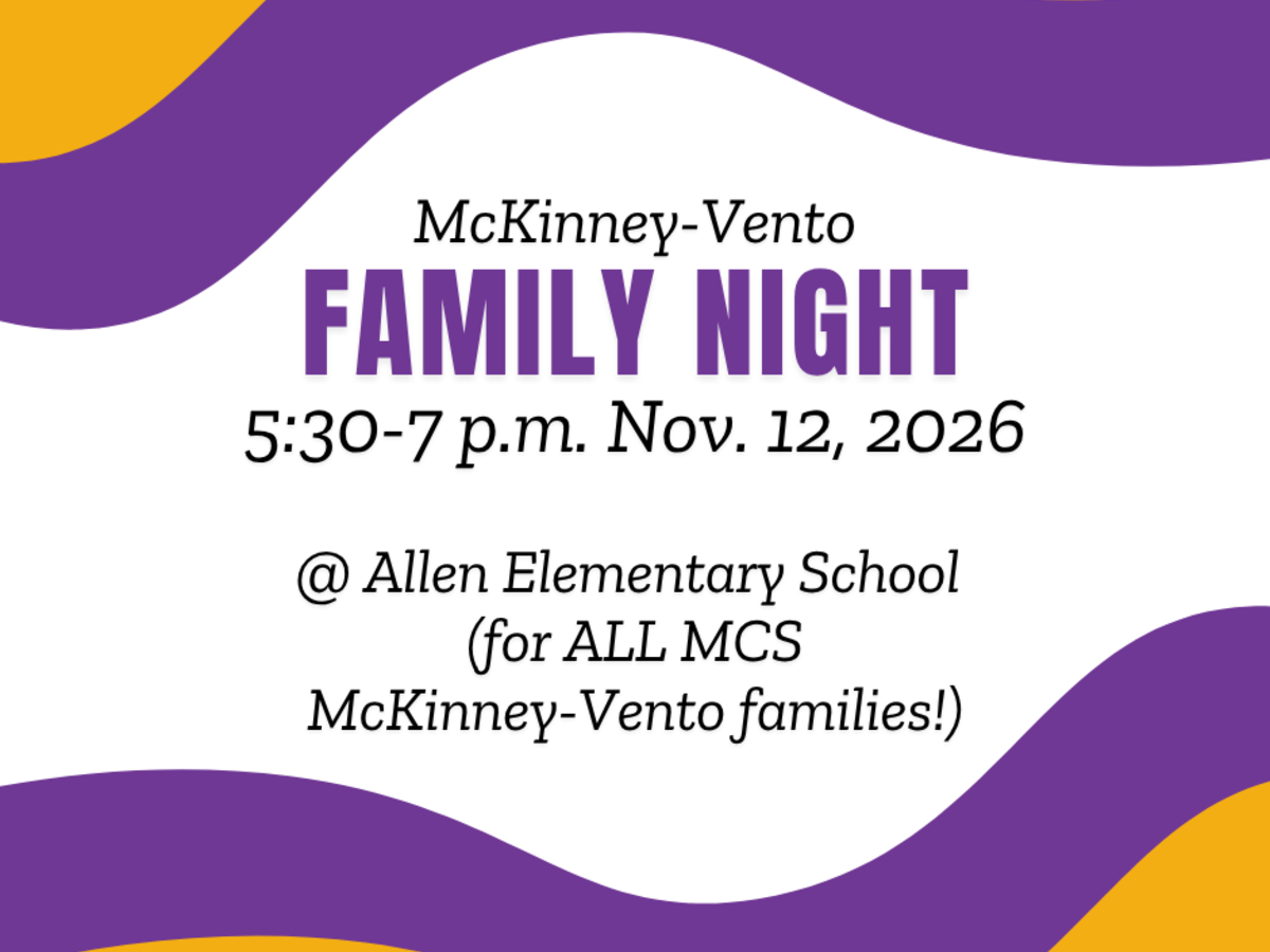 promo graphic - McKinney-Vento family night Nov 2026