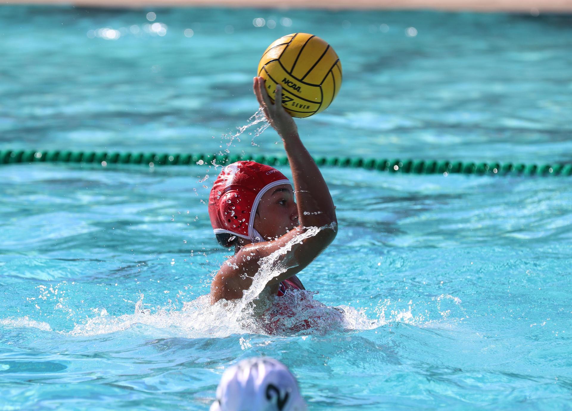 girls playing water polo against Hoover