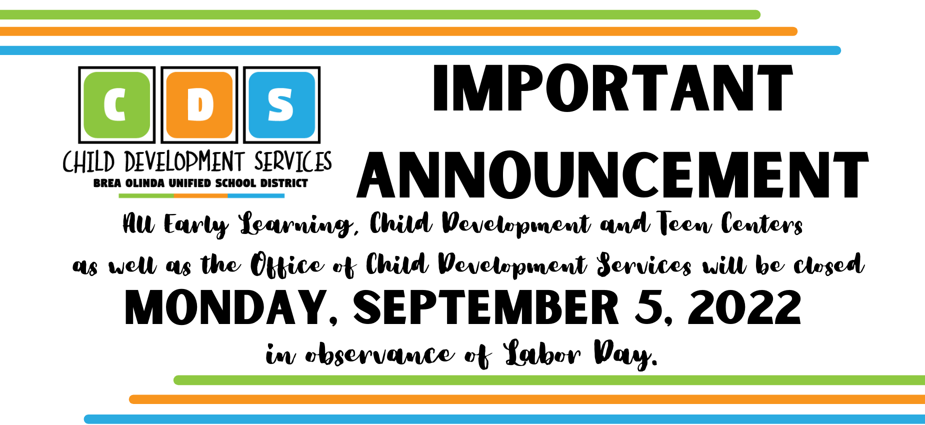 Labor Day Closure