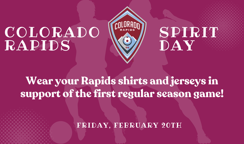 CO Rapids logo and information about Spirit Day