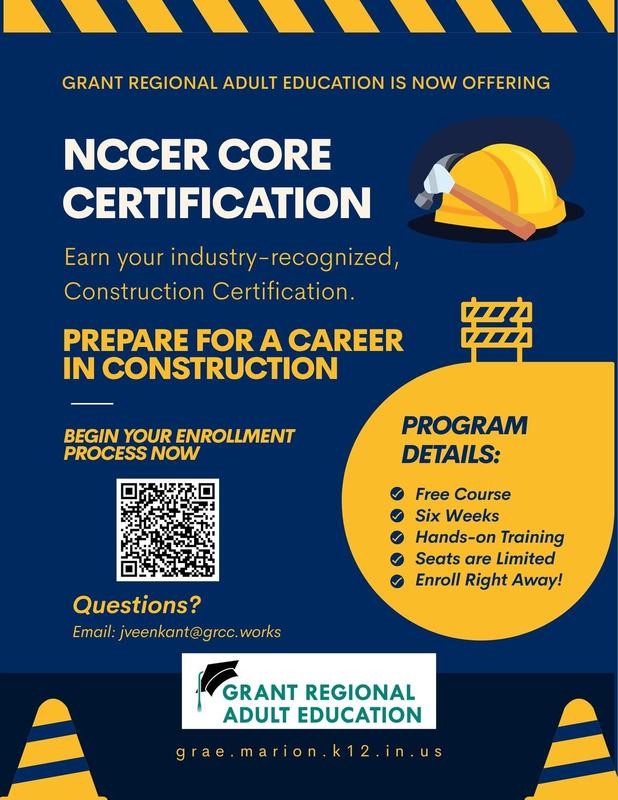 flier - GRAE NCCER Core Construction Certification Course