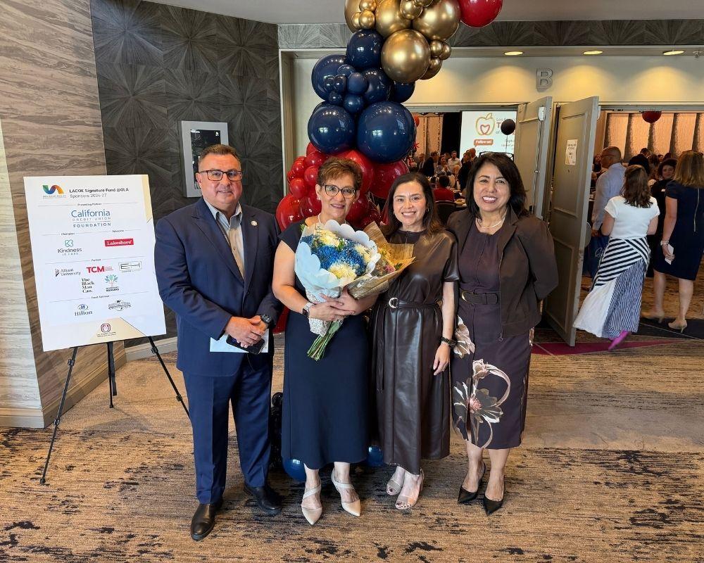 Aracely Valenzuela with colleagues at the Los Angeles County Teachers of the Year Awards Luncheon on September 25, 2026.