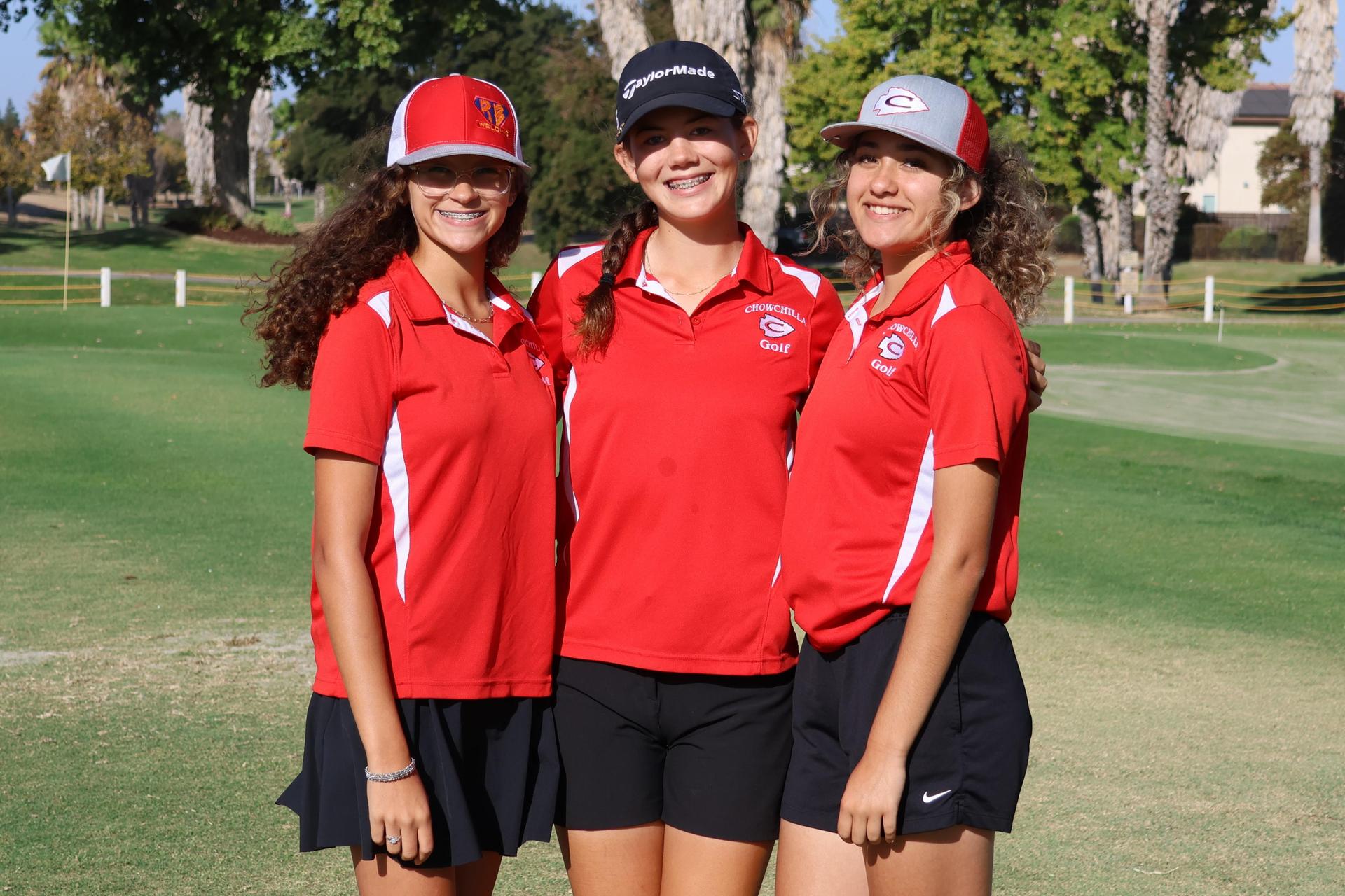 Girls golfers in action at the championships