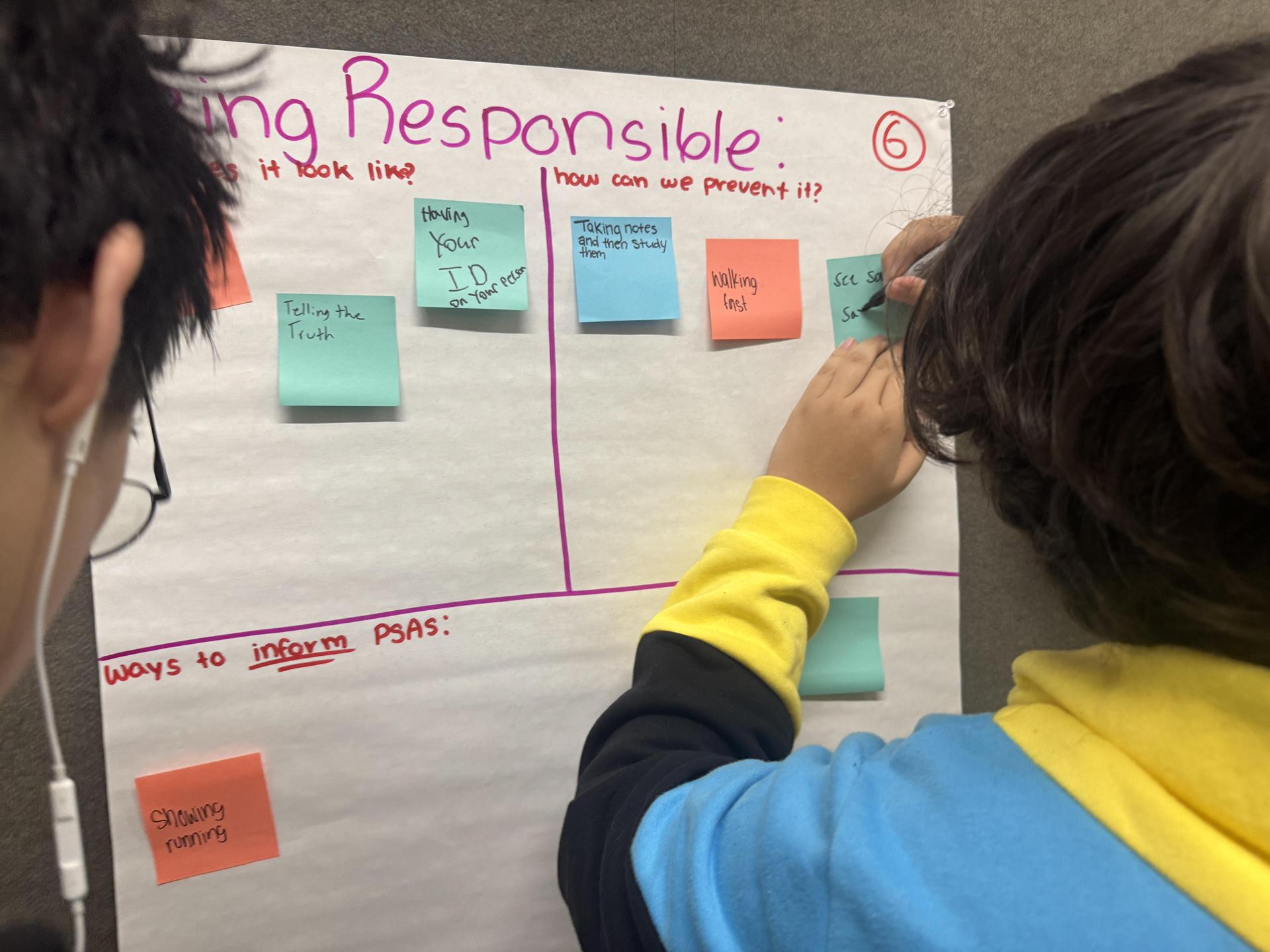Students working through a design thinking challenge