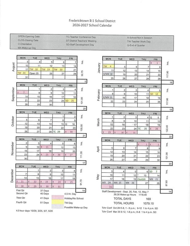 2026-2027 District Calendar