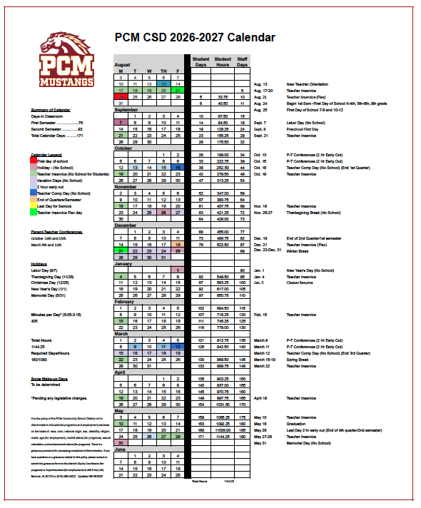26-27 District Calendar