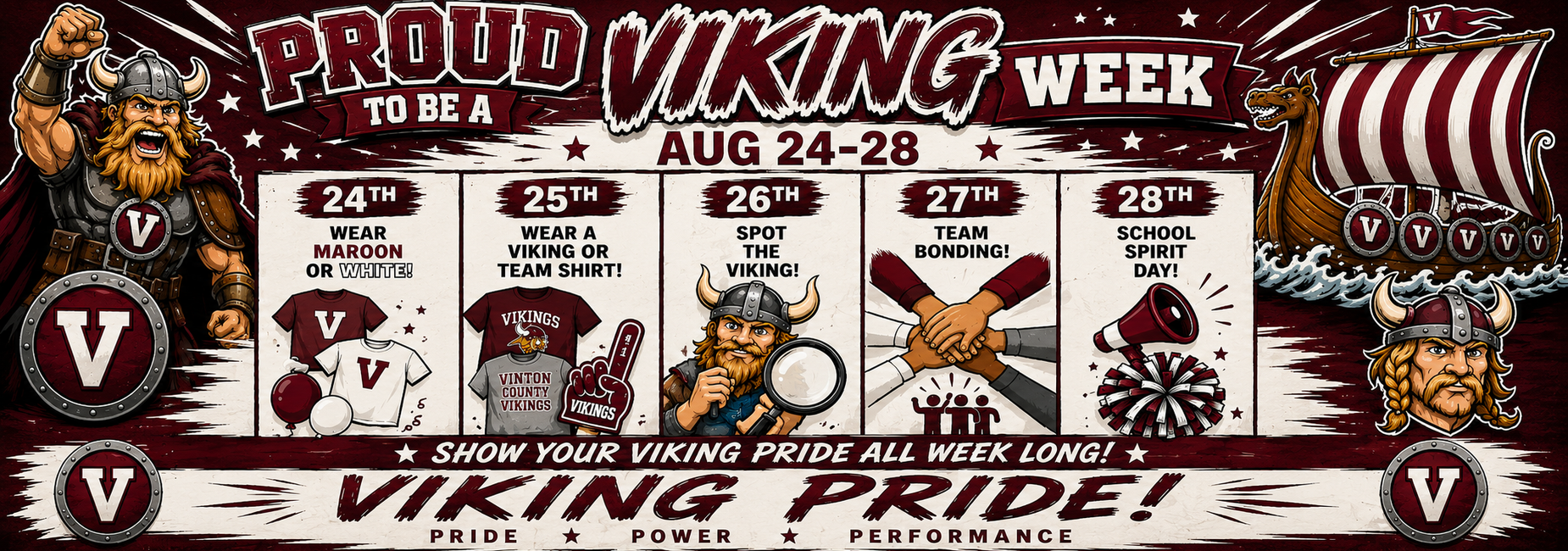 Spirit Week Themed Days Aug 24-28