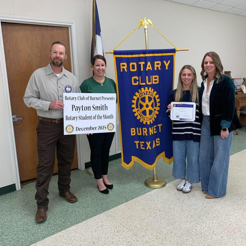 Payton Smith is the December Rotary Student of the Month!
