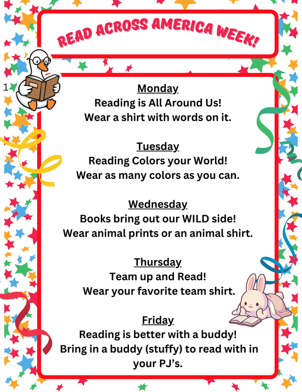 List of days of the week with activities border of confetti and ribbons
