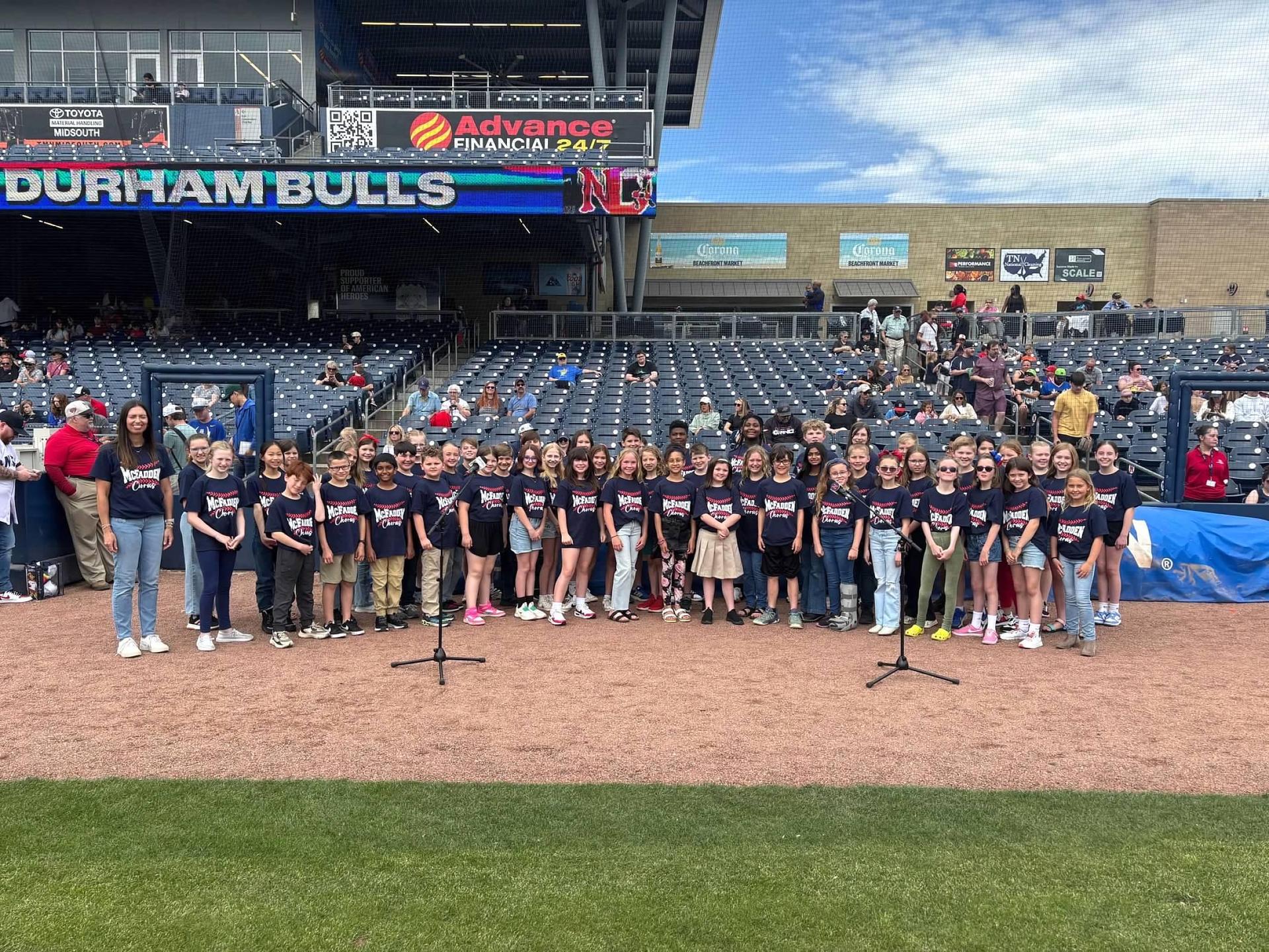 McFadden Chorus singing at the Nashville Sounds Baseball Game