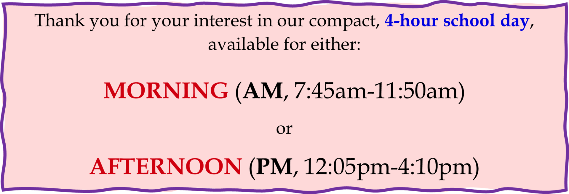 mornign or afternoon