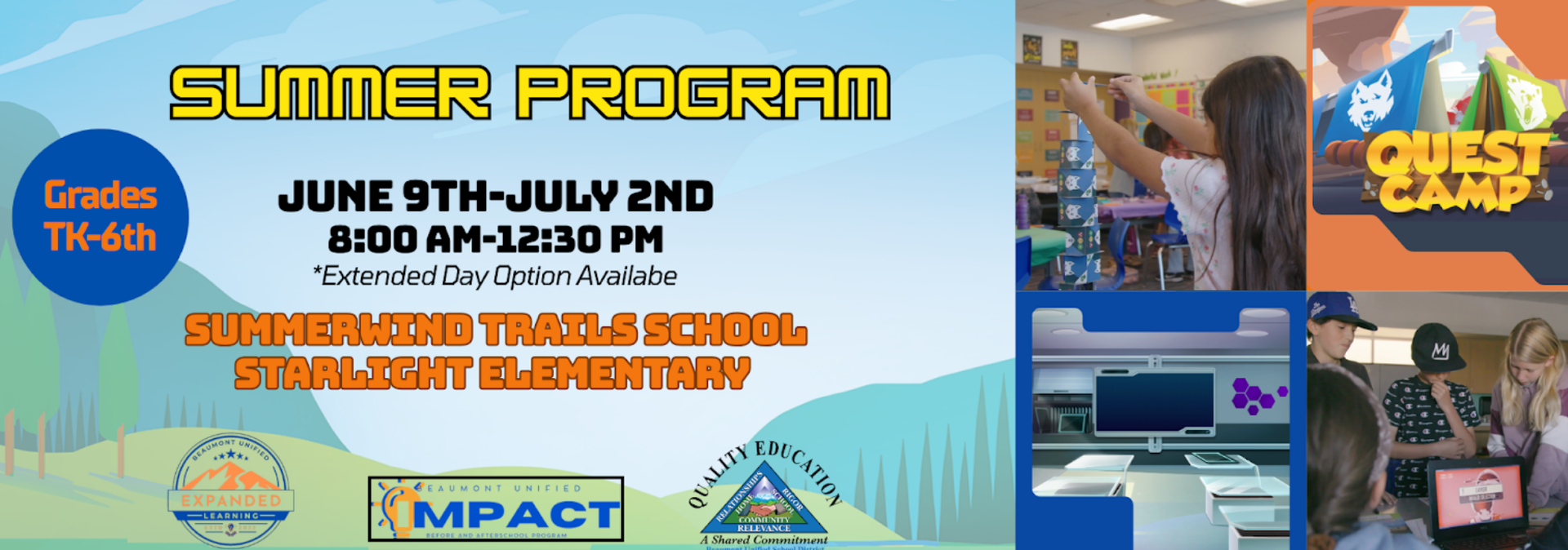 Summer Program Flyer for 2026 School Year