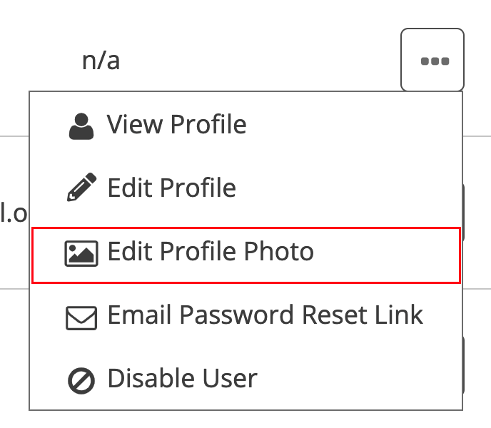 edit profile photo option