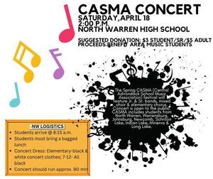 CASMA Concert at North Warren April 18th
