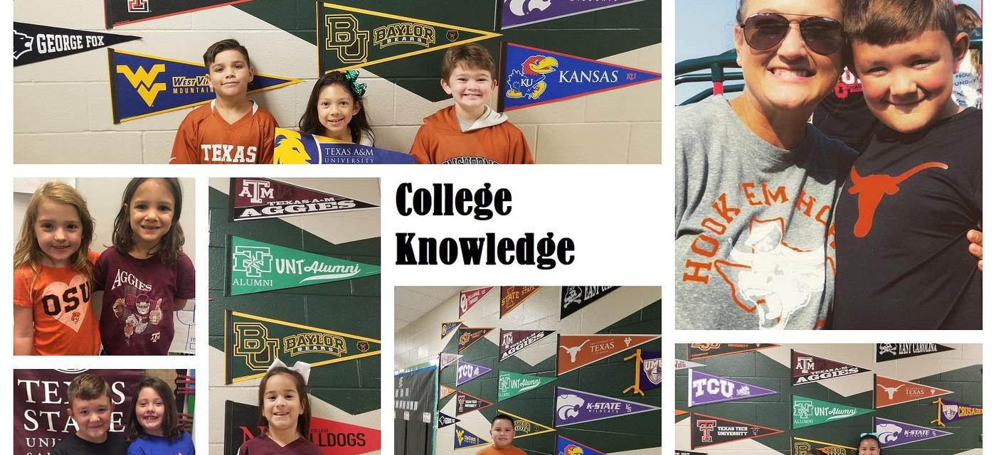 Collage of students wearing college shirts