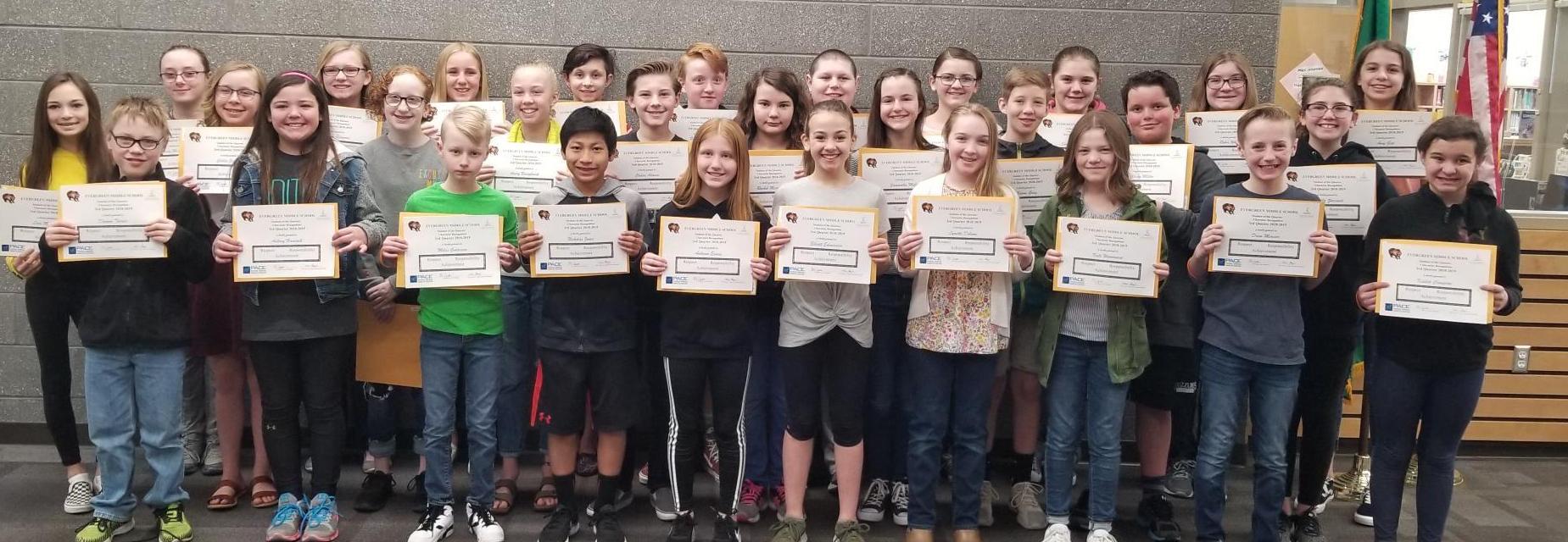 Students of the quarter 6th grade-3rd quarter