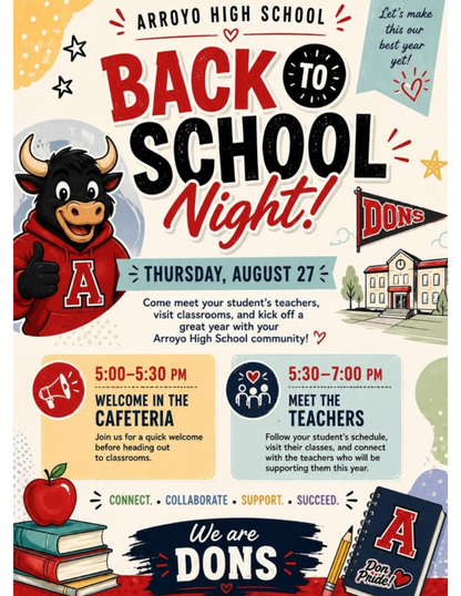 BACK TO SCHOOL NIGHT THURSDAY, AUGUST 27 Featured Photo