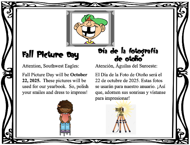 Fall Picture Day Oct. 22, 2025/Día de la fotografía de otoño, 22 de octubre de 2025. Thumbnail Image