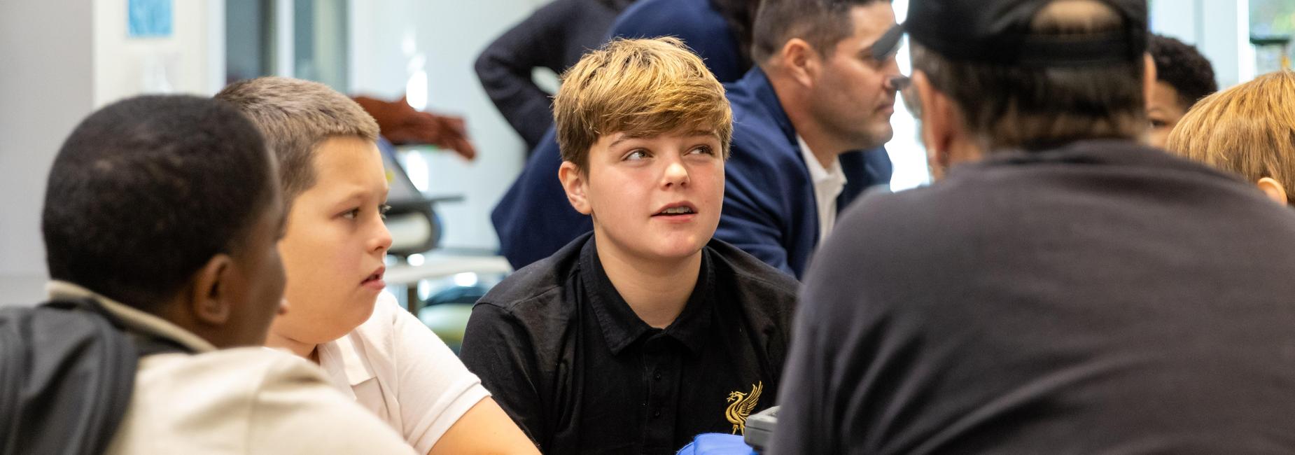 Students chat with STEM leaders