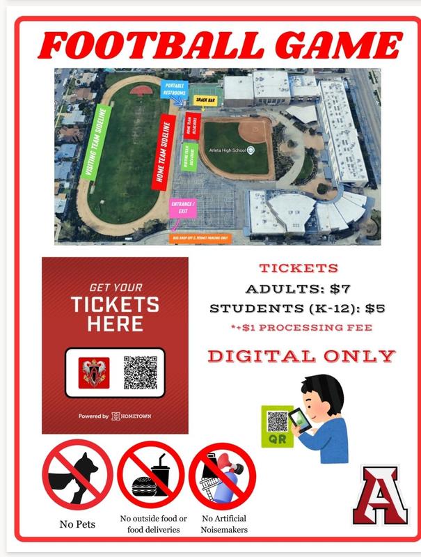 football at arleta flyer for tickets
