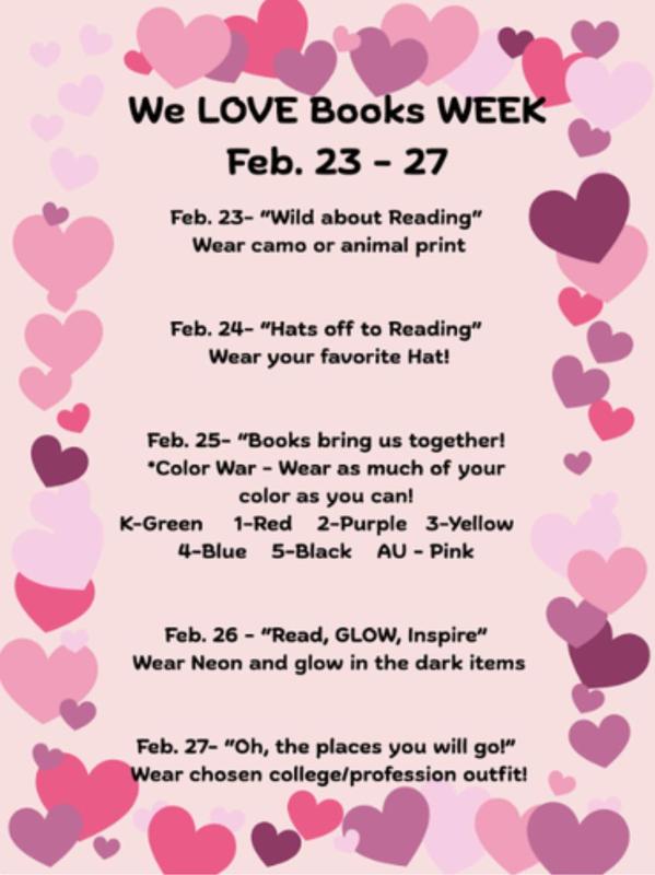 Information and dress attire for: We Love Books Week