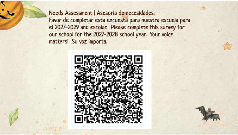 QR code for parents to fill out school survey