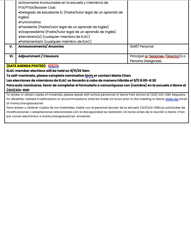 ELAC Elections 2