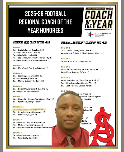 Football Coach of the Year Tory Barnes!