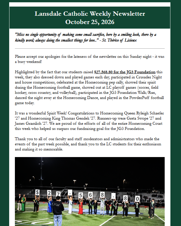 Oct. 25 Newsletter