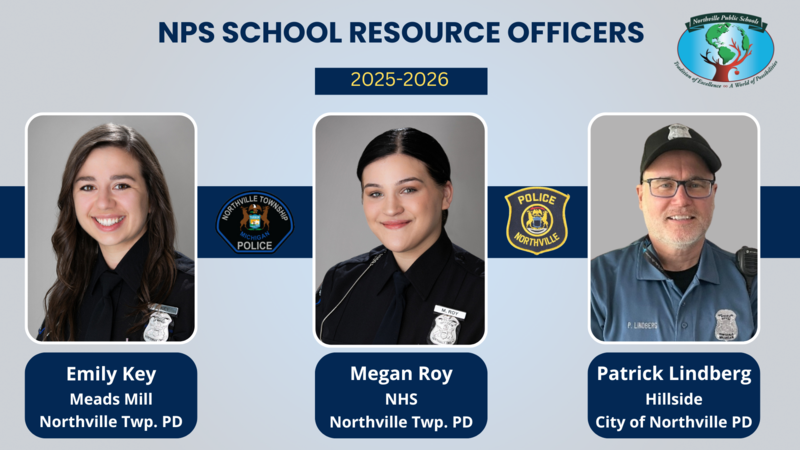 Blue background with three pictures of Officer Roy's headshot, Officer Key's headshot, and Officer Lindberg's headshot.