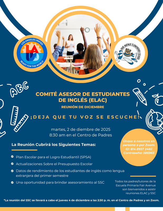 Reunión de diciembre de ELAC