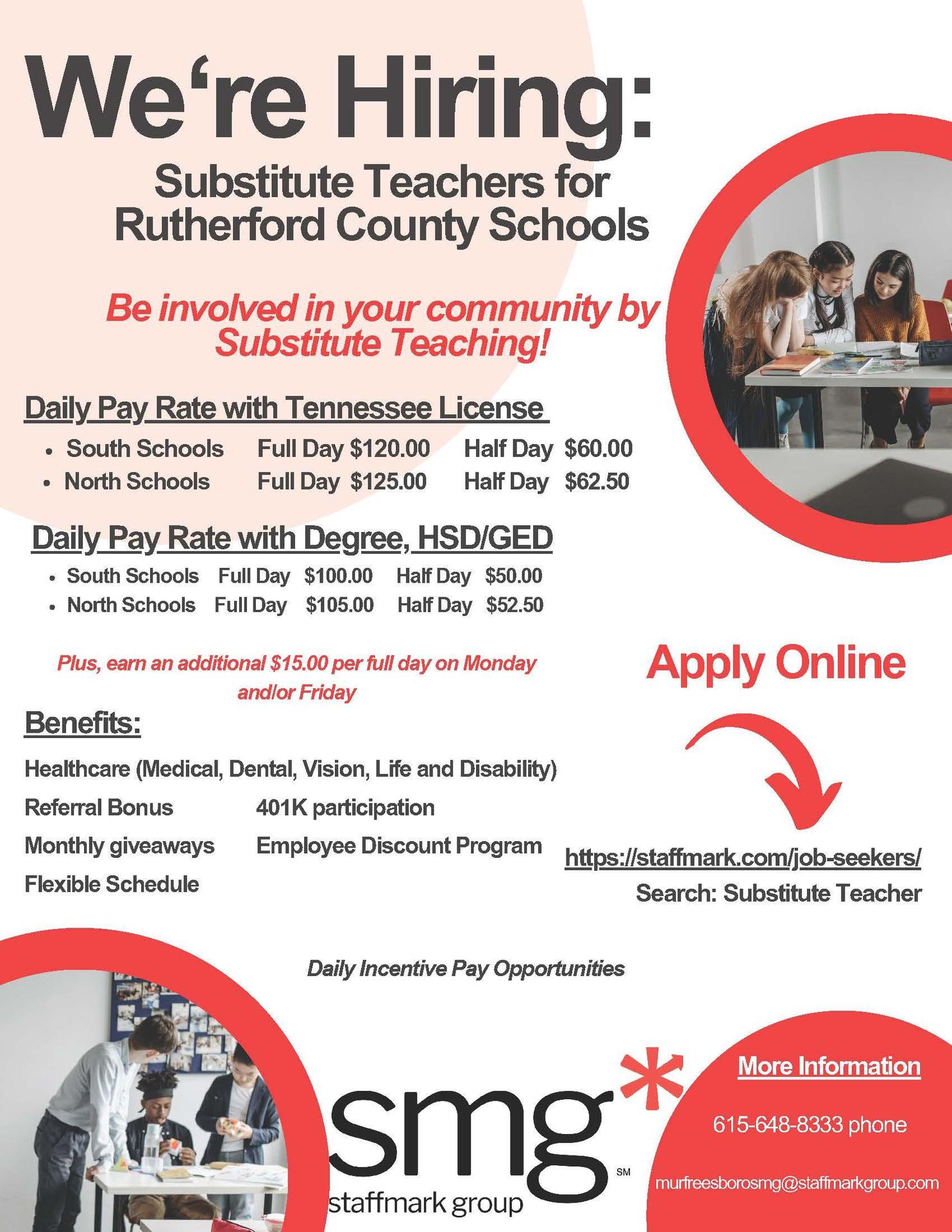 Apply to be a substitute teacher