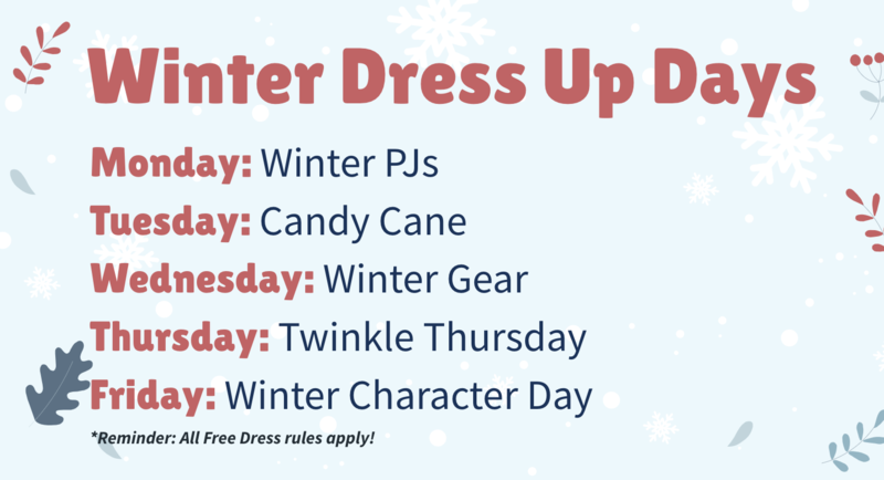 Spirit Week-Monday, Dec 13-Friday, Dec 17