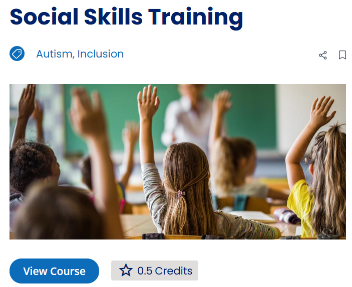 TEA, “Social Skills Training Module”: Texas SPED Support