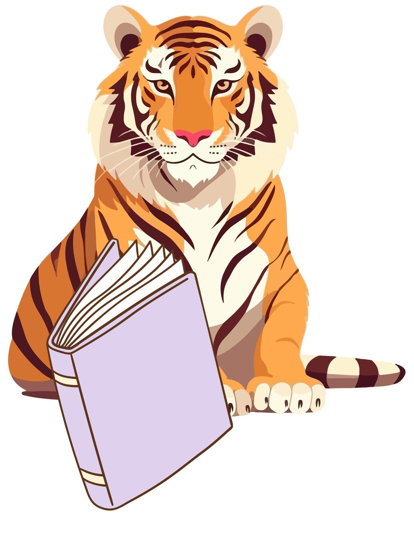 tiger reading