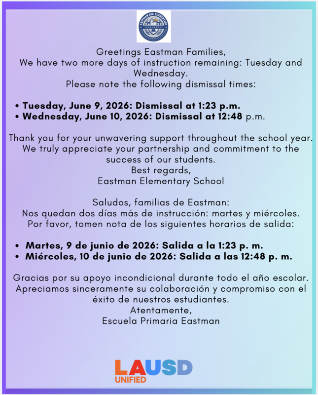 Early Dismissal Tues. & Wed.