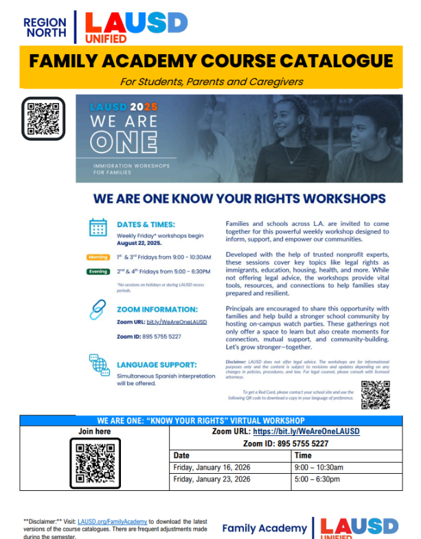 Region North Office Course Catalogues for JANUARY