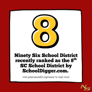 96 Ranked as 8th School District in the State on SchoolDigger