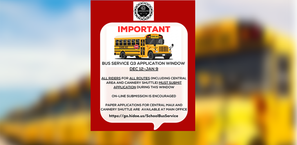 Quarter 3 Bus Application Announcement